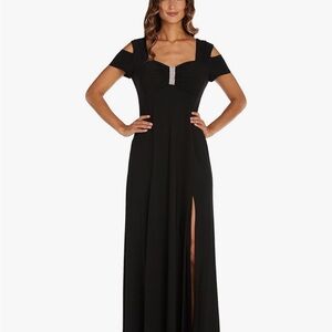 R&M Richards Womens Embellished Sweetheart Neck Evening Dress size 16